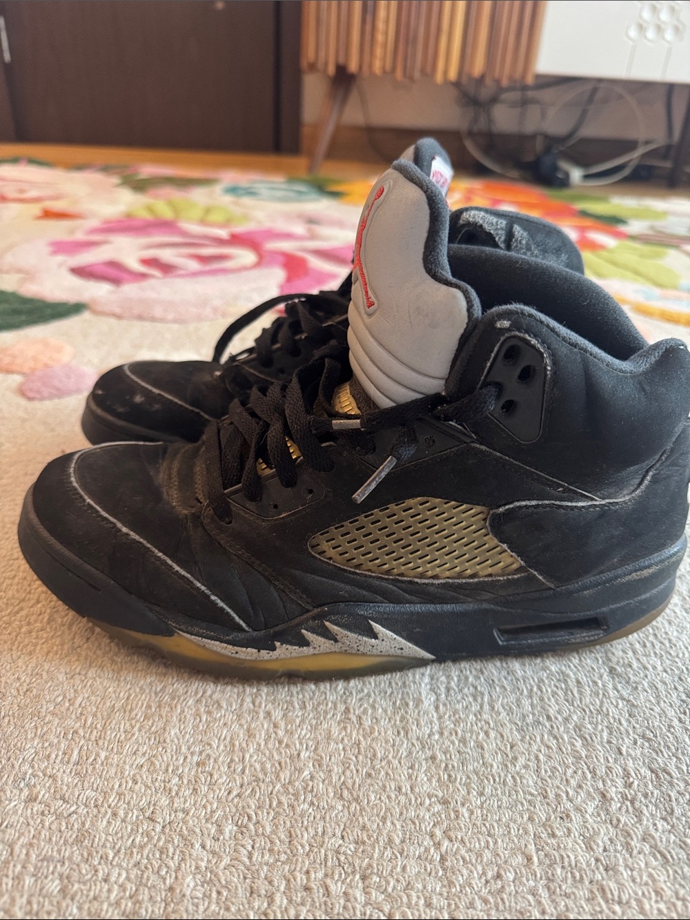 Nike Black and Gold High-Top Athletic Sneakers